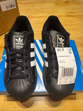 adidas Kids Superstar Sneakers - Black & White